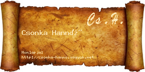 Csonka Hannó névjegykártya